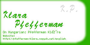 klara pfefferman business card